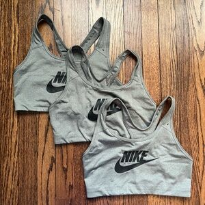 Nike dry Fit Heather Gray Sports Bras Trio